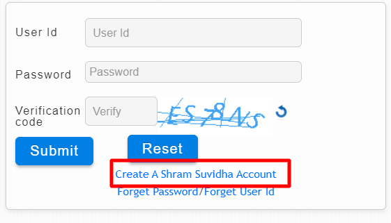 Create Shram Suvidha Account